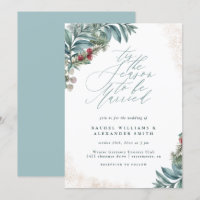 Rustic Glitter Greenery Tis The Season Wedding