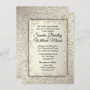 Rustic Glitter Wedding Invitation
