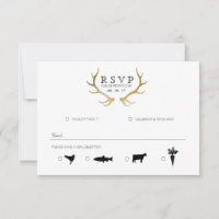 Rustic Gold Antler | Elegant RSVP