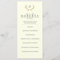 Rustic Gold Antlers | Elegant Wedding Rackcard