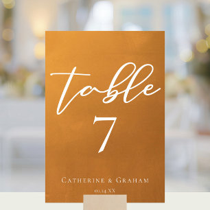 Rustic Gold Bohemian Wedding Table Number