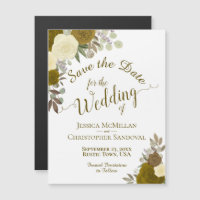 Rustic Gold Floral Wedding Save the Date