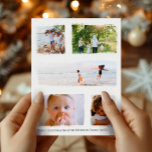 Rustic Gold Foil Christmas Family Photo Collage Postcard<br><div class="desc">This simple and elegant faux gold-foil family photo Merry Christmas card features a place for you to add your names, a message on the front and back in beautiful typography, as well as room for you to add your own photo montage (with space for five photos). The reverse of the...</div>