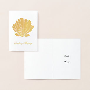Rustic Gold Foil Scallop Shell Card