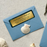 Rustic Gold Gradient Emerald Green Return Address Return Address Label<br><div class="desc">Unveil your elegance with this captivating return address label. A rich emerald green border creates a bold and luxurious statement. Within the border, a mesmerising gold gradient takes centre stage, adding a touch of sophistication. Personalise this label with the bride and groom's names and your return address, ensuring your invitations...</div>