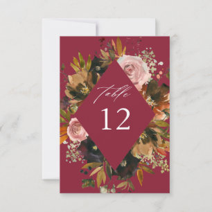 Rustic Gold, Purple,& Pink Floral B Table Numbers