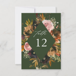 Rustic Gold, Purple,& Pink Floral G Table Numbers