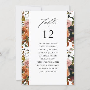 Rustic Gold, Purple W Table Number Seating Chart