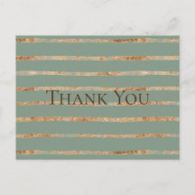 Rustic Gold Sage Green Thank You