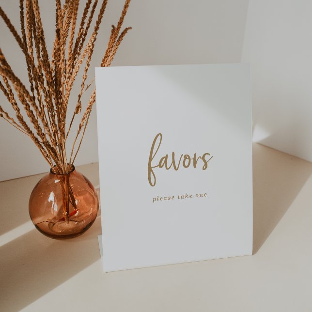 Rustic Gold Script Wedding Favours Sign (Creator Uploaded)