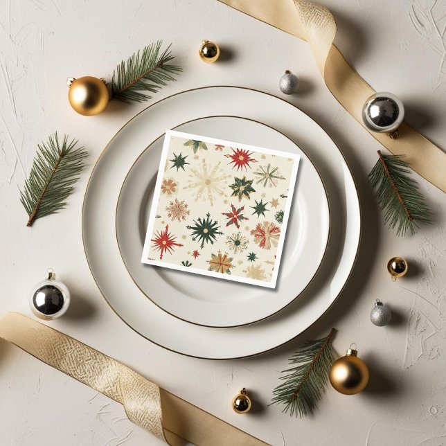Rustic Gold Snowflakes pattern Christmas Napkin (Rustic Gold Snowflakes pattern Christmas Napkins)