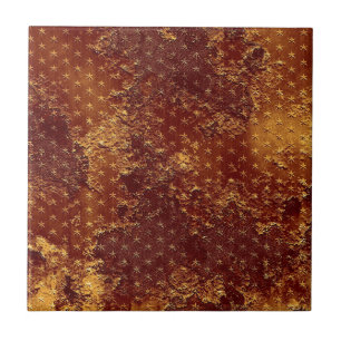 Rustic Gold Stars Pattern Ceramic Tile