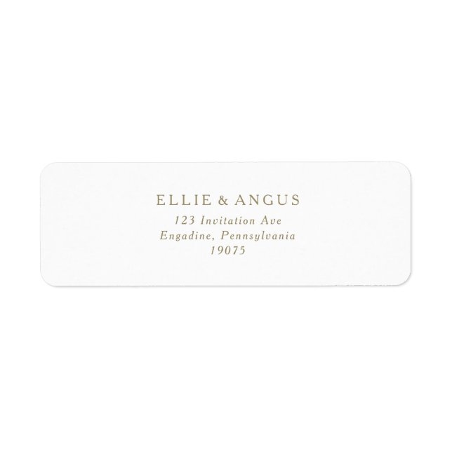 Rustic Gold Typography Return Address Label (Front)