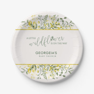 Rustic Golden Frame Wildflower on the Way Paper Plate