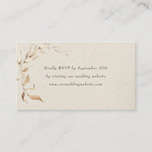 Rustic Golden Greenery wedding rsvp online Enclosure Card