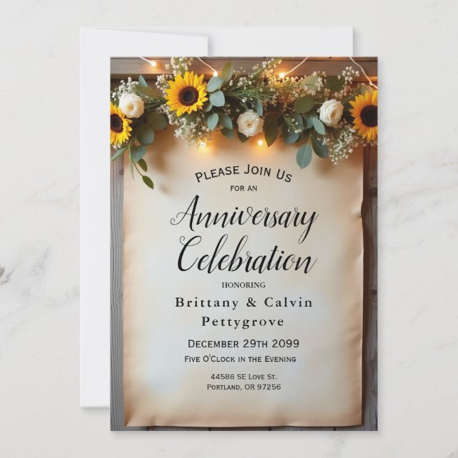 Rustic Golden Hour Gatherings Invitation (Front)
