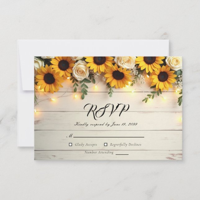 Rustic Golden Hour Gatherings RSVP Card (Front)
