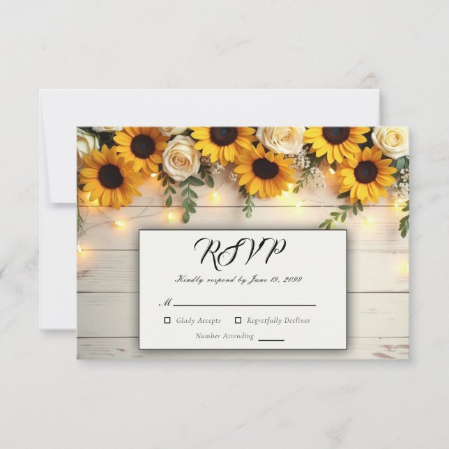 Rustic Golden Hour Gatherings RSVP Card (Front)