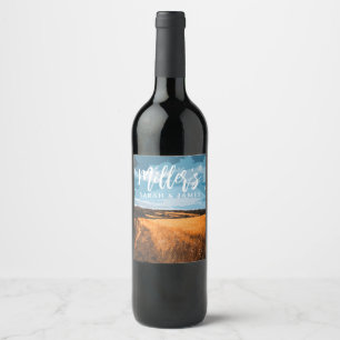 Rustic Golden Sunlit Summer Field Country Road Wine Label