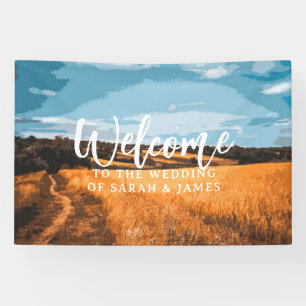 Rustic Golden Wheat Field Sunlit Country Summer Banner