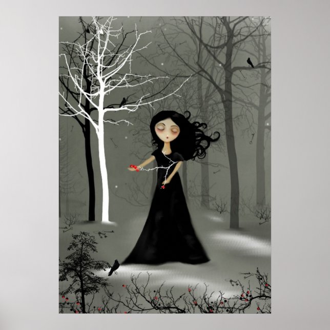 Rustic Goth Melancholy Girl Poster (Front)