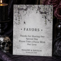 Rustic Gothic Black Burgundy Halloween Wedding