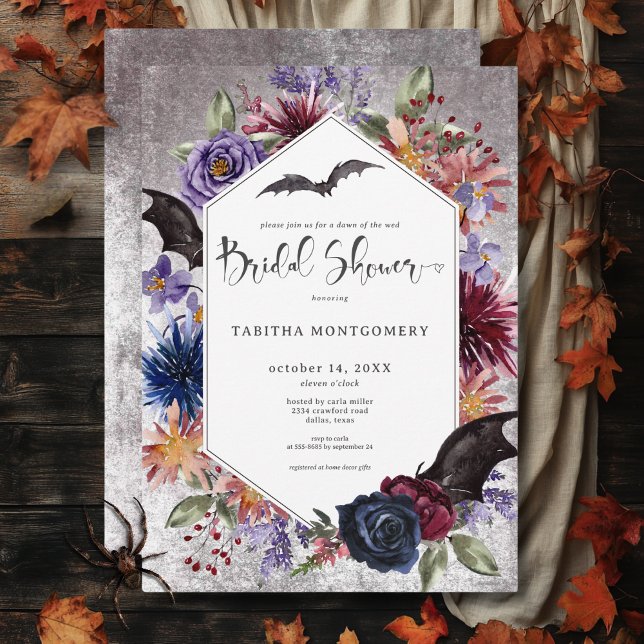 Rustic Gothic Colours Halloween Bridal Shower Invitation (Rustic Gothic Colors Halloween Bridal Shower Invitation)