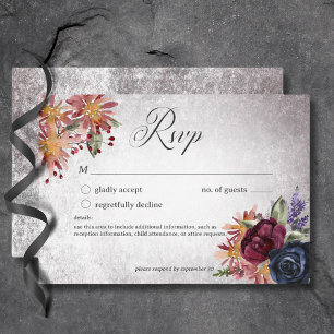 Rustic Gothic Colours Halloween Wedding No Dinner RSVP Card