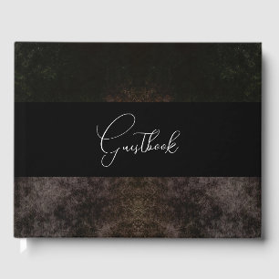 Rustic Gothic Dark Background Wedding Guest Book
