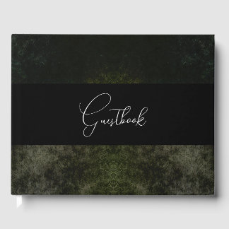 Rustic Gothic Dark Background Wedding Guest Book