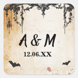 Rustic Gothic Frame Halloween Stickers Labels