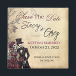 Rustic Gothic Skeleton Wedding  Magnet<br><div class="desc">Rustic Gothic Skeleton Wedding Invitation

This Halloween wedding invitation features a skeleton couple,  beautiful flowers,  and a cemetery set against an aged paper background. The invitation blends romance,  elegance,  and spookiness into a unique and captivating design.</div>