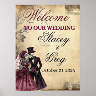  Rustic Gothic Skeleton Wedding  Poster