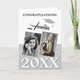 Rustic Graduate 2 Photo Graduation Card