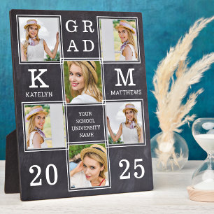 Rustic Graduate Custom Unique 6 Photo Graduation Plaque