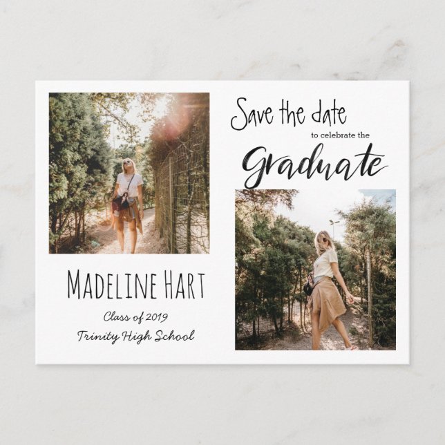 Rustic | Graduate | Save The Date | Country Photo Announcement Postcard (Front)
