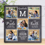 Rustic Graduation 5 Photo Collage Graduate Plaque<br><div class="desc">Celebrate your graduate and give a special personalised gift with this custom photo collage graduation plaque. This unique graduate photo collage plaque will be a treasured keepsake. Saying: " Take Pride in how far you have come, have Faith in how far you can go." Customise this unique graduation plaque with...</div>