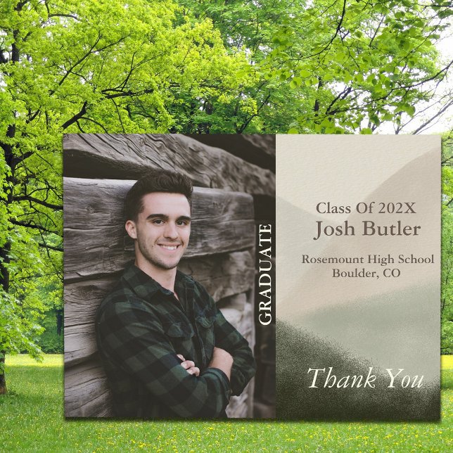 Rustic  Graduation Announcement and Thank You Postcard (Creator Uploaded)