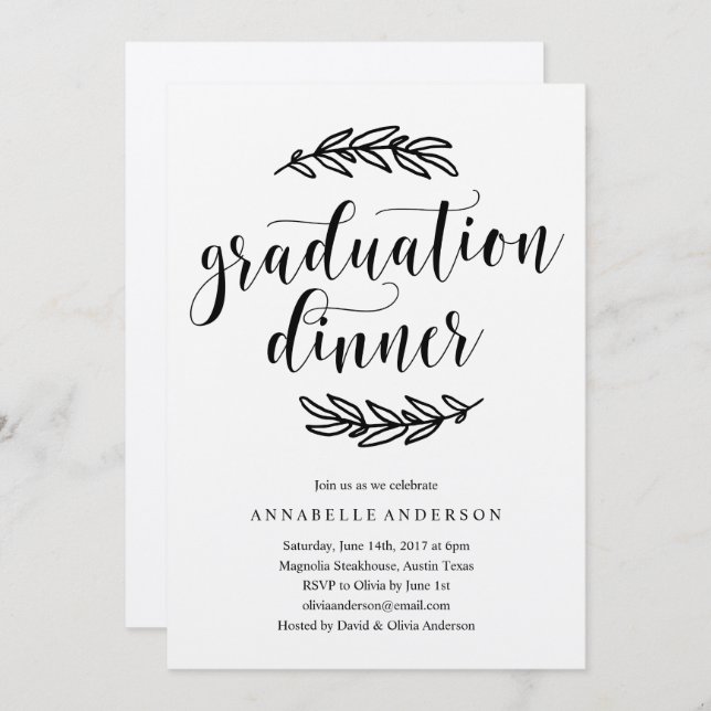Rustic Graduation Dinner Invitation (Front/Back)