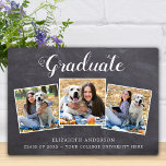 Rustic Graduation Graduate Photo Collage  Plaque<br><div class="desc">Celebrate your graduate and give a special personalised gift with this custom photo collage graduation plaque. This unique photo collage graduate plaque is will be a treasured keepsake. Customise with 3 of your favourite senior or college photos, and personalise with graduating year, name, high school or college. See 'personalise this...</div>