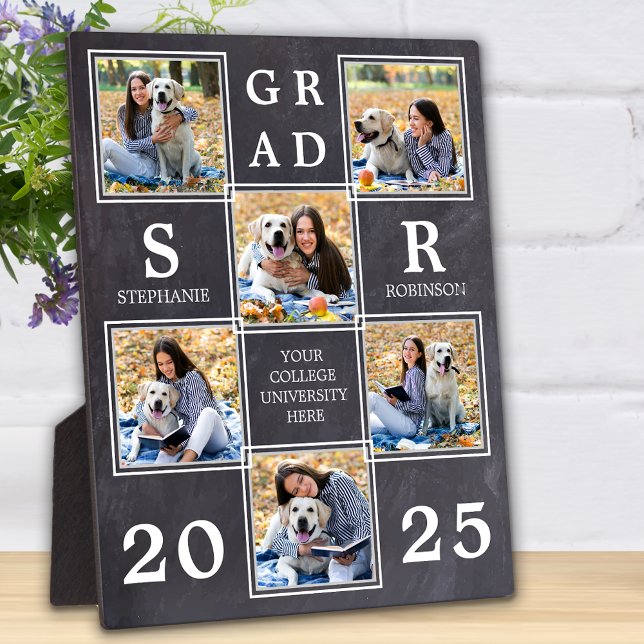 Rustic Graduation Keepsake Unique Photo Collage Plaque (Creator Uploaded)