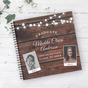 Rustic Graduation Party Modern Barn Country Guest Notebook