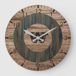 Rustic Grain Wall  Large Clock