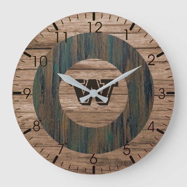 Rustic Grain Wall  Large Clock (Front)