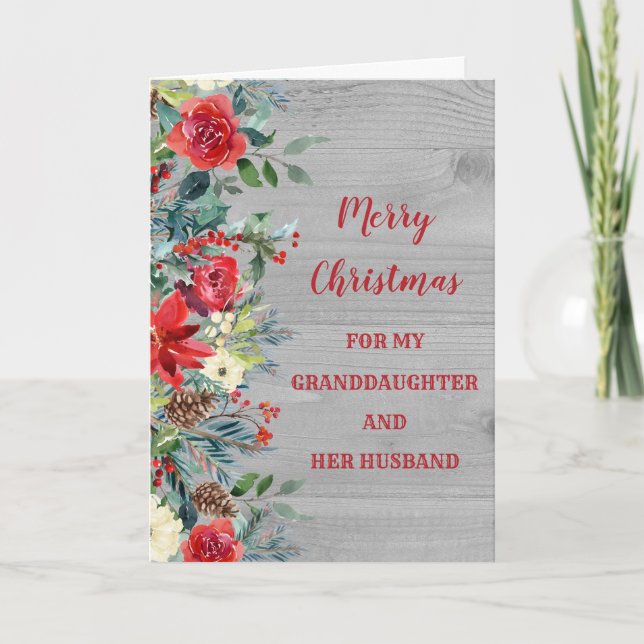 Rustic Granddaughter and her Husband Christmas Card (Front)