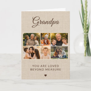 Rustic Grandpa Father's Day 6 Family Photo Card