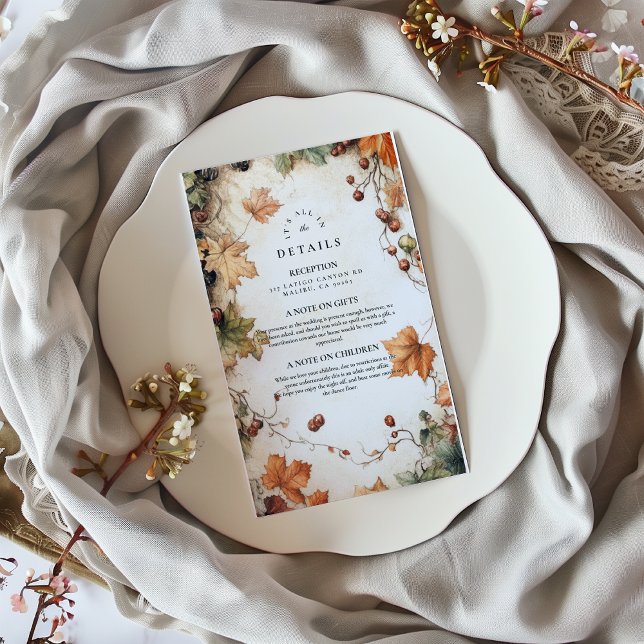 Rustic Grapevine Autumn Wedding Enclosure Card (Creator Uploaded)