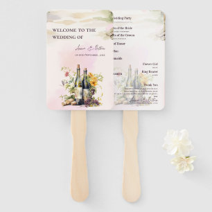 Rustic Grapevine-Inspired Winery Wedding Program  Hand Fan