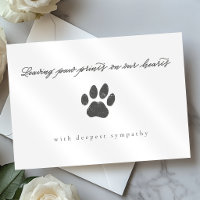 Rustic Gray Paw Print Script Cat Loss Sympathy