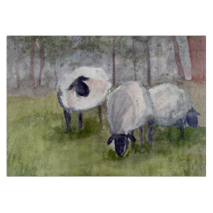 Rustic Grazing Sheep Cutting Board